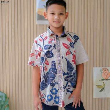 Evercloth Eriko Kids Kemeja Batik Anak Cowok Couple Family Set Baju Anak SIZE 4