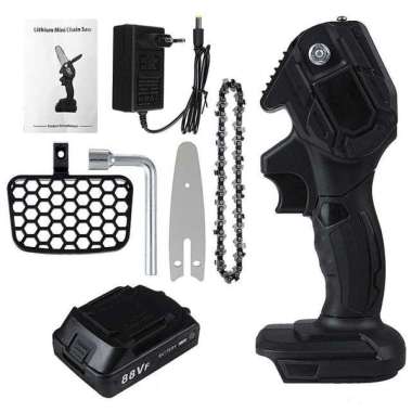Chainsaw Gergaji Listrik Rantai Elektrik Mini Cordless 6 Inch atau 4 4 inch