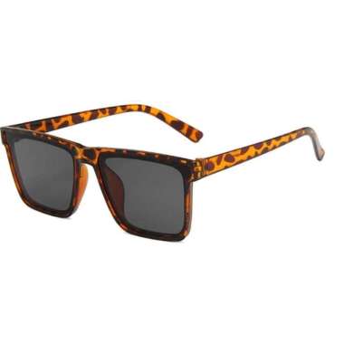 kacamata kotak hitam korean fashion sunglasses wanita pria casual new leopard