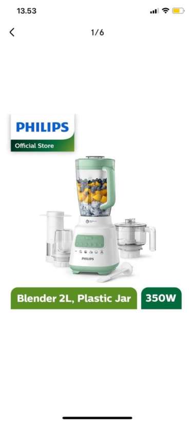Blender Philips 4In1 Plastik Plastik Jar Hr2223/30 Hr 2223 Multicolor