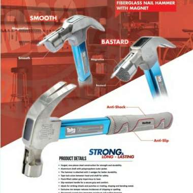 Palu Kambing Toho Biru Gagang Karet 16 Oz