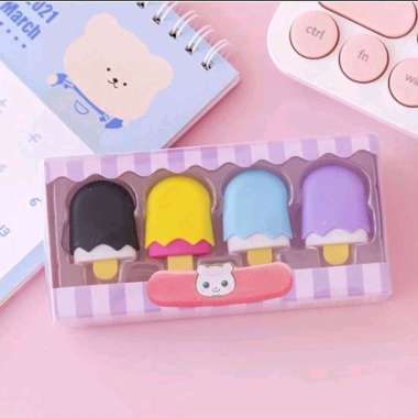 PENGHAPUS DONAT ICE CREAM CONE STICK PERMEN LOLIPOP CANDY LUCU IMUT CUTE ERASER SWEET FOOD ATK ALAT 