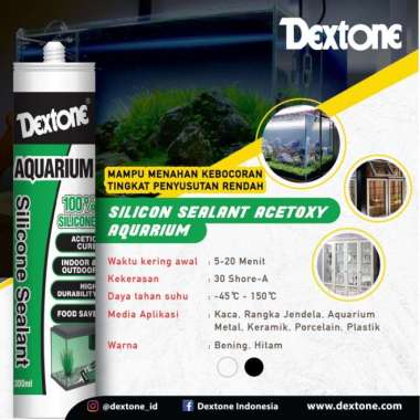 Dextone Lem Kaca Silicone Sealant Tabung Aquarium 300 ml / lem botol kaca / lem silicone sealant