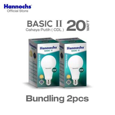 Hannochs Lampu Bohlam LED Basic II 20 watt Cahaya Putih isi 2pcs