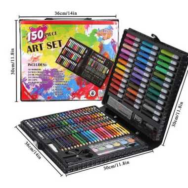 FG Crayon Anak Set 86pcs / Krayon Mewarnai Anak 86pcs / Pensil Warna Set 86pcs CRAYON 150PCS HITAM