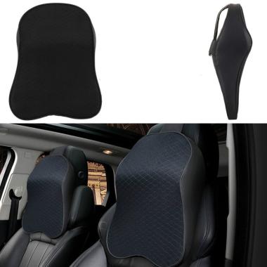 Bantal Leher kursi Mobil Memory Foam headrest Sandaran pundak kepala