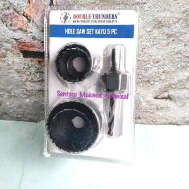 DOUBLE THUNDERS 5 PCS Hole Saw Set Mata Bor Gergaji Pelubang Kayu 5pcs