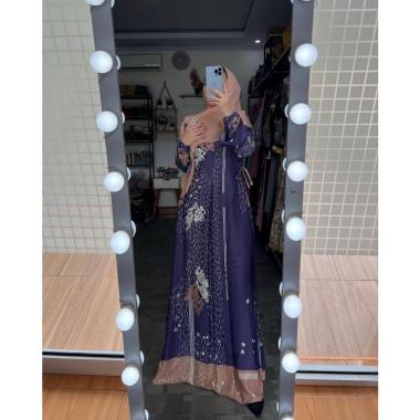 Gamis Hujan  - Gamis Terbaru Maxmara Lux  Premium Dress Wanita Lengan Lonceng Maxi Dress Tali Chibi 