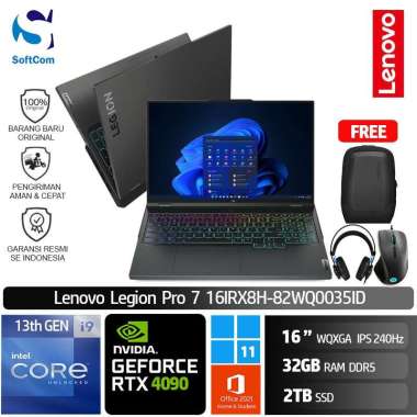 Lenovo Legion Pro 7i 35ID Laptop Gaming [Core i9-13900HX/32GB/2TB SSD/RTX4090 16GB/16" WQXGA 240Hz/W11+OHS]