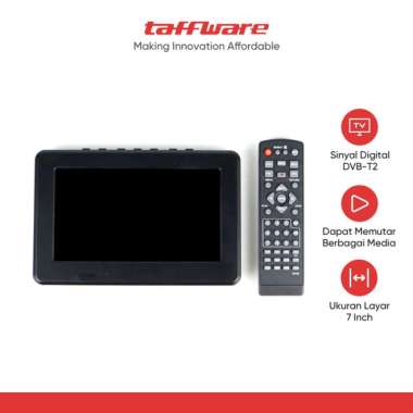 TV Portable Taffware Monitor 7 Inch DVB-T2 - D7 - Black