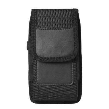Sarung Dompet Tas Tempat HP Pinggang Pria Nylon Tanpa Magnet Slot Kartu Klip Jepit Vertikal Ukuran 6