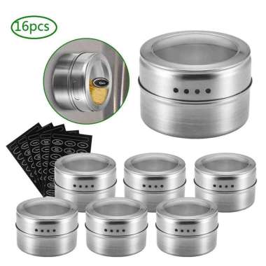 Wadah Bumbu Dapur Aesthetic Minimalis Praktis - Botol Tempat Penyimpanan Bumbu Makanan Bubuk Stainle