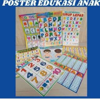 avita.id TERMURAH Poster Edukasi Anak seri Agama Angka Hijaiyah Buruf Buah Kendaraan Hewan hewan ter