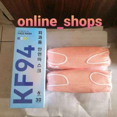 Masker kf94 dewasa medis isi 30 pcs warna peach eco care 4ply