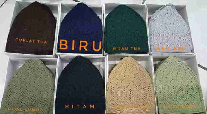 Peci muslim rajut turki mercan original Hitam