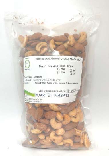 500gr Mix Roasted Almond Utuh dan Mede / Cashew Utuh Varian Rasa Original/ Asin Asin