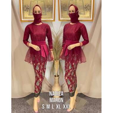 KEBAYA MODERN – SETELAN KEBAYA WISUDA L 1SET MARUN