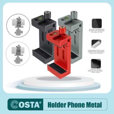 COSTA PH-10 CNC Metal Smartphone Phone Holder With Cold Shoe Waterpass Black