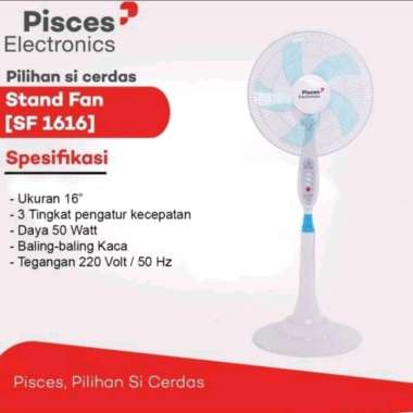 Kipas Angin Berdiri Syand Fan Pisces SF-1616PRO