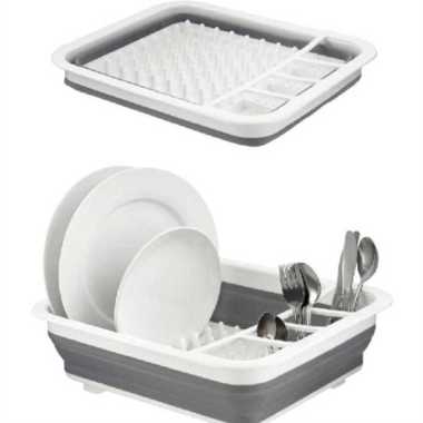 Rak Pengering Cucian Dapur Piring Gelas Desain Lipat Minimalis Wastafel Rack Foldable Collapsible Ra