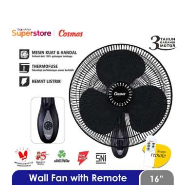 Cosmos Wall Fan Kipas Angin Dinding Dengan Remote 16 Inch - 16WFGR | 16-WFGR