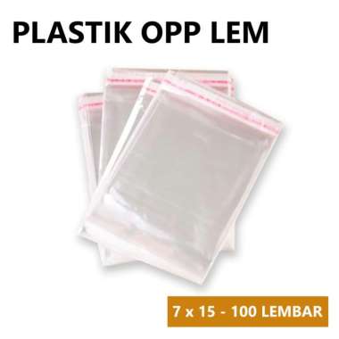 aiGooTan - PLASTIK OPP LEM 7x15 (100 PCS) - Packing Uang Undangan Bakery Seal Roti Buket Bunga Bingk