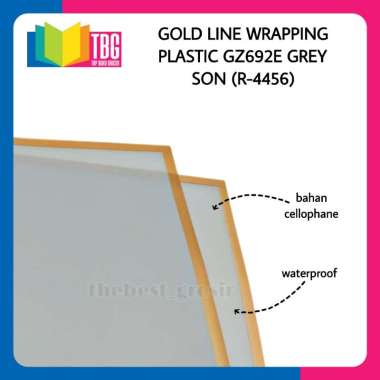 10 PCS GOLD LINE WRAPPING PLASTIC GZ692 SON PLASTIK KERTAS BUKET BOUQUET BUNGA CELLOPHANE GREY R-445