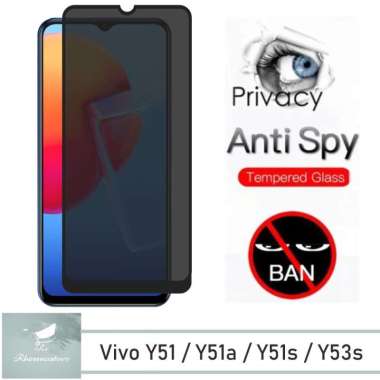 Promo Tempered Glass Layar Anti Spy Vivo Y51 / Y51A / Y51S / Y53S / Anti Gores Kaca Privasi Vivo Y51