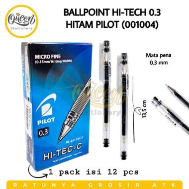 1 PCS BOLPEN HI TECH PILOT PULPEN BALLPOINT GEL HI TECH HITAM 001004