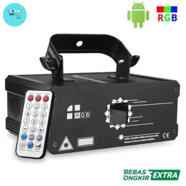 Lampu Proyektor Disco RGB Animation Laser DMX512 Android EU Plug 1 Watt Laser