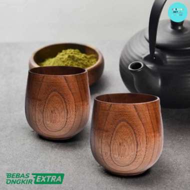Gelas Cangkir Desain Kayu Wooden Natural Cup