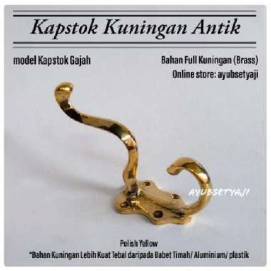 KAPSTOK KUNINGAN antik Kapstok GAJAH GANTUNGAN BAJU Hiasan dinding