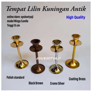 Tempat Lilin Kuningan Tinggi 15cm CANDLE WINGS Panjang 15 cm Sayap Coating BRASS