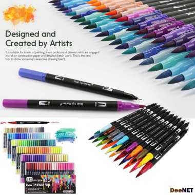 PEN FINE ART Dual Tip Brush Pens Double head drawing watercolor set 36 Color