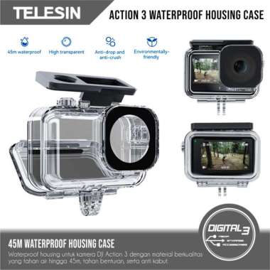 Telesin Waterproof Housing DJI Osmo Action 3 4 5 PRO Casing 45M Dive Case