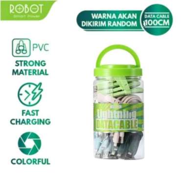 Robot RGL100 Lightning Apple iPhone Data Kabel Data Colorful (Per Pcs)