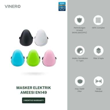 Vinero Mask Air Purifier Ameesi En149 Masker Elektrik Hepa Complex