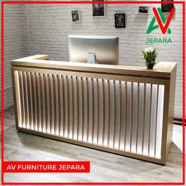 MEJA KANTOR RECEPTIONIS MINIMALIS - MEJA KASIR MODERN HPL KOMBINASI