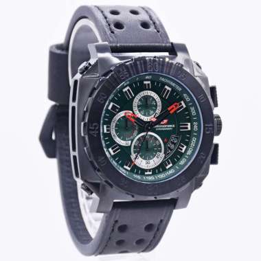 Jam Tangan Chronoforce 5221M - Jam Tangan Chronograph Pria Leather Strap Original Black Green