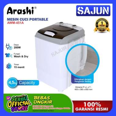 ZS Arashi Portable Washing Machine AWM451A Mesin Cuci Mini 4,5 Kg