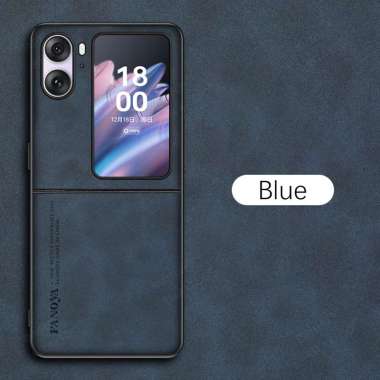 Casing OPPO FIND N2 Case OPPO FIND N2 Softcase Leather Premium FIND N2 FLIP BIRU