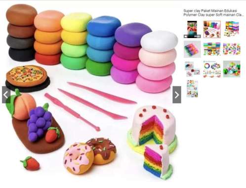 Super clay Paket Mainan Edukasi Polymer Clay super Soft mainan Clay playdoh mainan