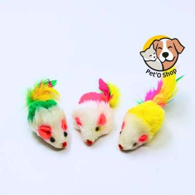 Mainan Kucing Boneka Tikus Bulu