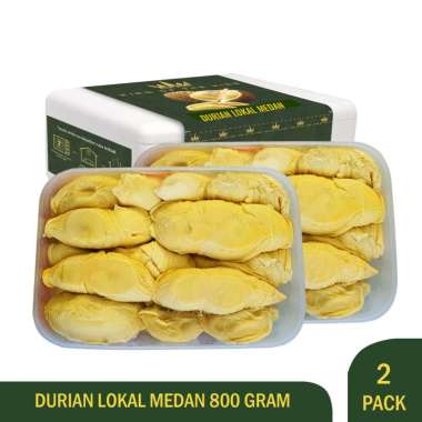 King Fruit Durian Lokal Medan Premium 800 Gram Duren Frozen Kupas 2 Pack
