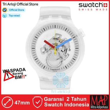 SWATCH SB01K100 Original Swatch CLEARLY BOLD Jam Tangan Unisex Analog Original Swiss Made