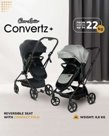 Stroller Bayi Cocolatte Convertz+ 13118 Compact Cot & Reversible Seat Hitam