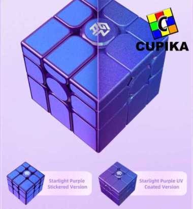 Rubik Gan UV COATED Mirror M Magnetic 3x3 Purple 3x3x3 Ungu Original