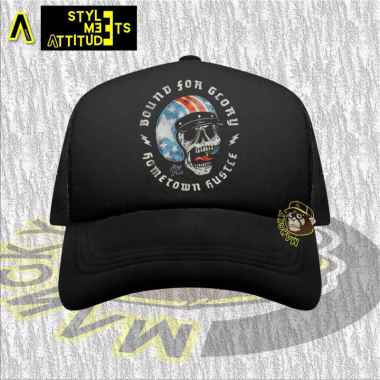 Topi Trucker Helm n Skull / Topi Skull Head / Mangky Streetwear Bound For glory FB
