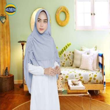 KHIMAR KERUT ZANITA / BERGO INSTAN / JILBAB SYARI ABU