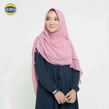 KHIMAR KERUT ZANITA / BERGO INSTAN / JILBAB SYARI DUSTYPINK